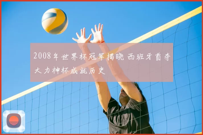 2008年世界杯冠军揭晓 西班牙首夺大力神杯成就历史